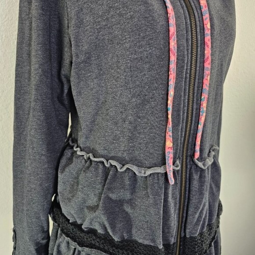 Matilda Jane Wise and Wonderful ruffle zip up hooded jacket Size Medium - Picture 3 of 10